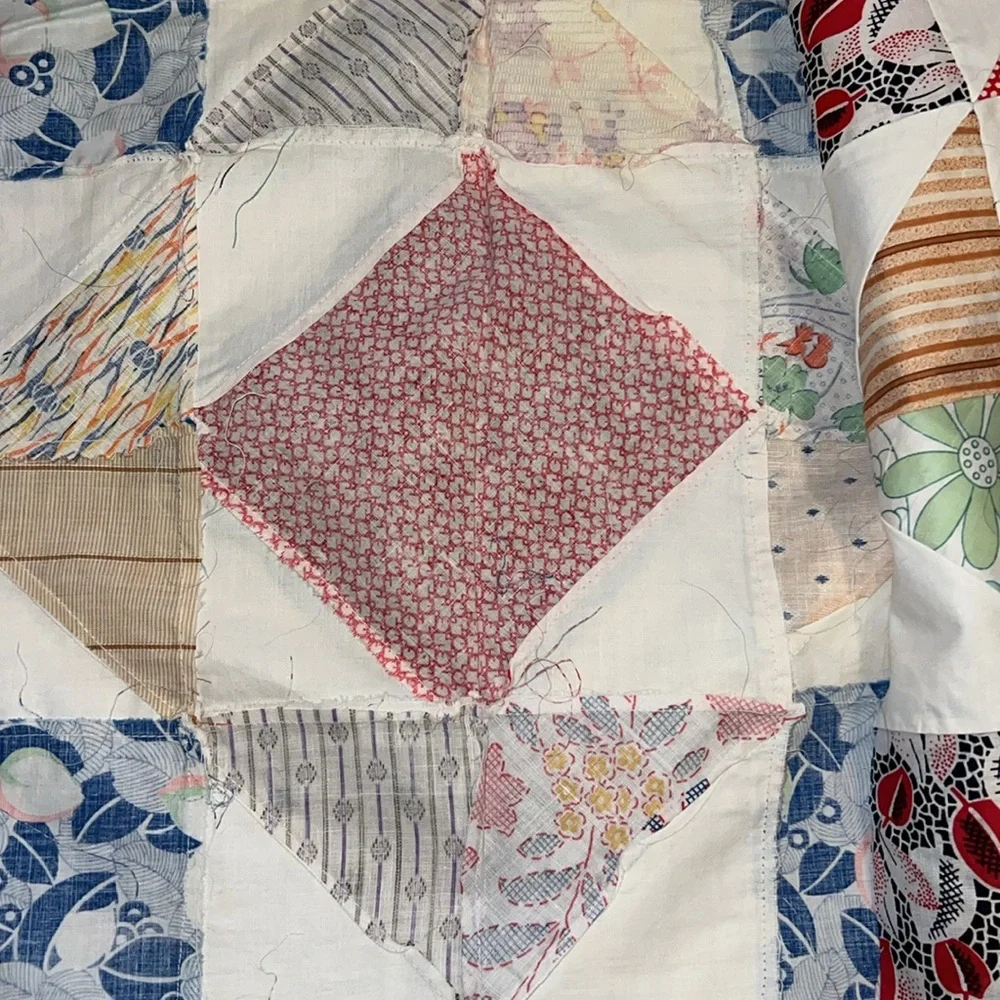 Lot 8 Vintage handmade quilt blocks 14.5” x 15”